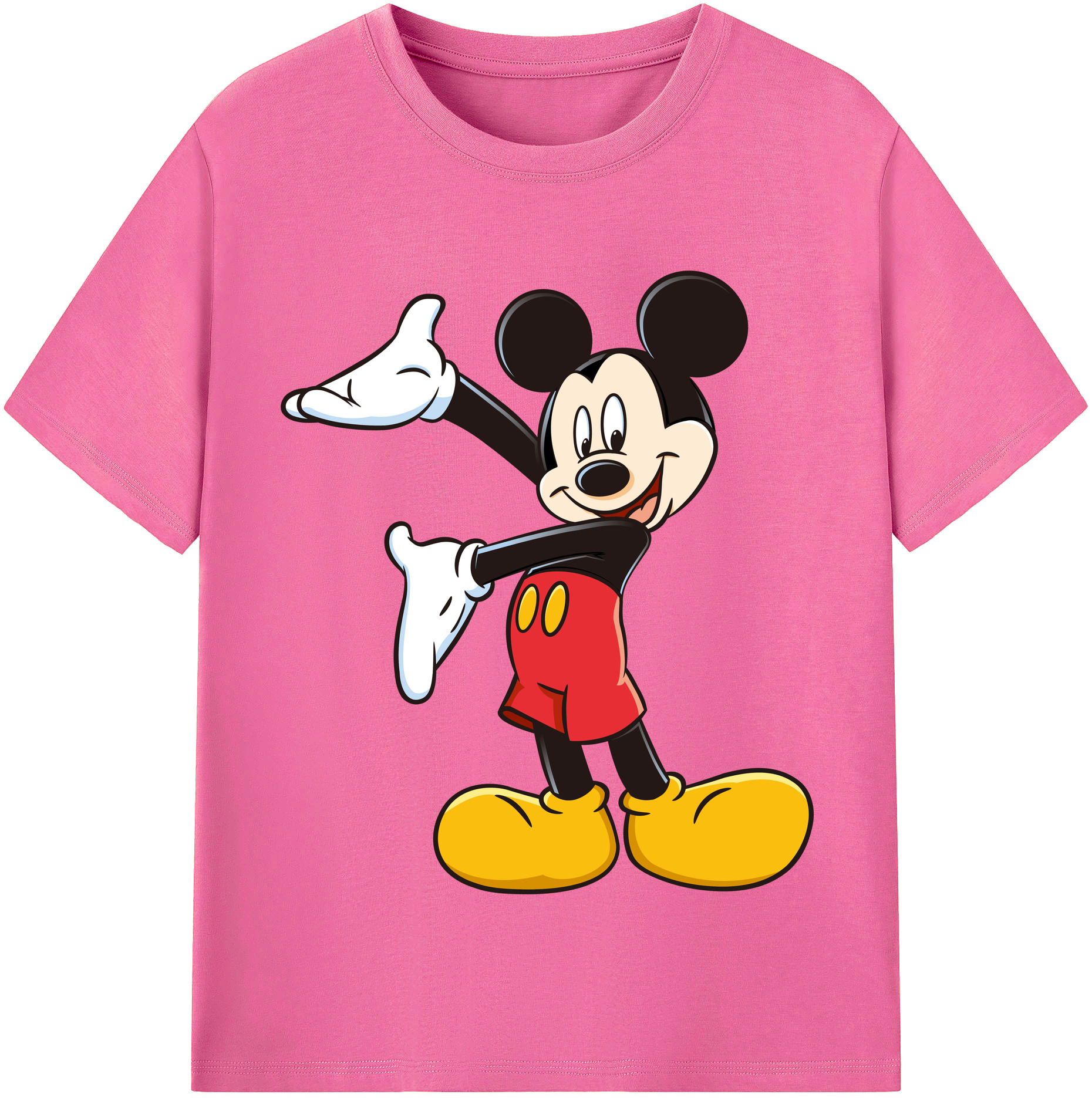 （画像用） ミッキーマウス Mickey Mouse レディースカジュアルプリントTシャツ（綿100％）